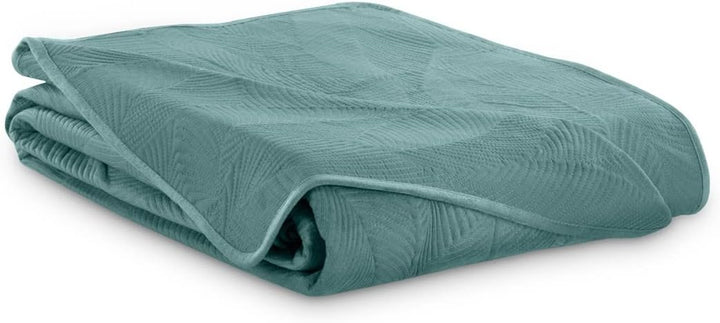 AmeliaHome Tagesdecke 170x270 cm gestrickt Velvet Samt Palsha Petrol Palsha Petrol 170x270 cm, Palsh