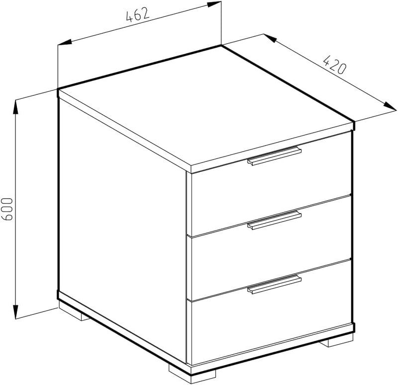 Vicco Nachttisch Florenz, Weiss, 46.2 x 60 cm