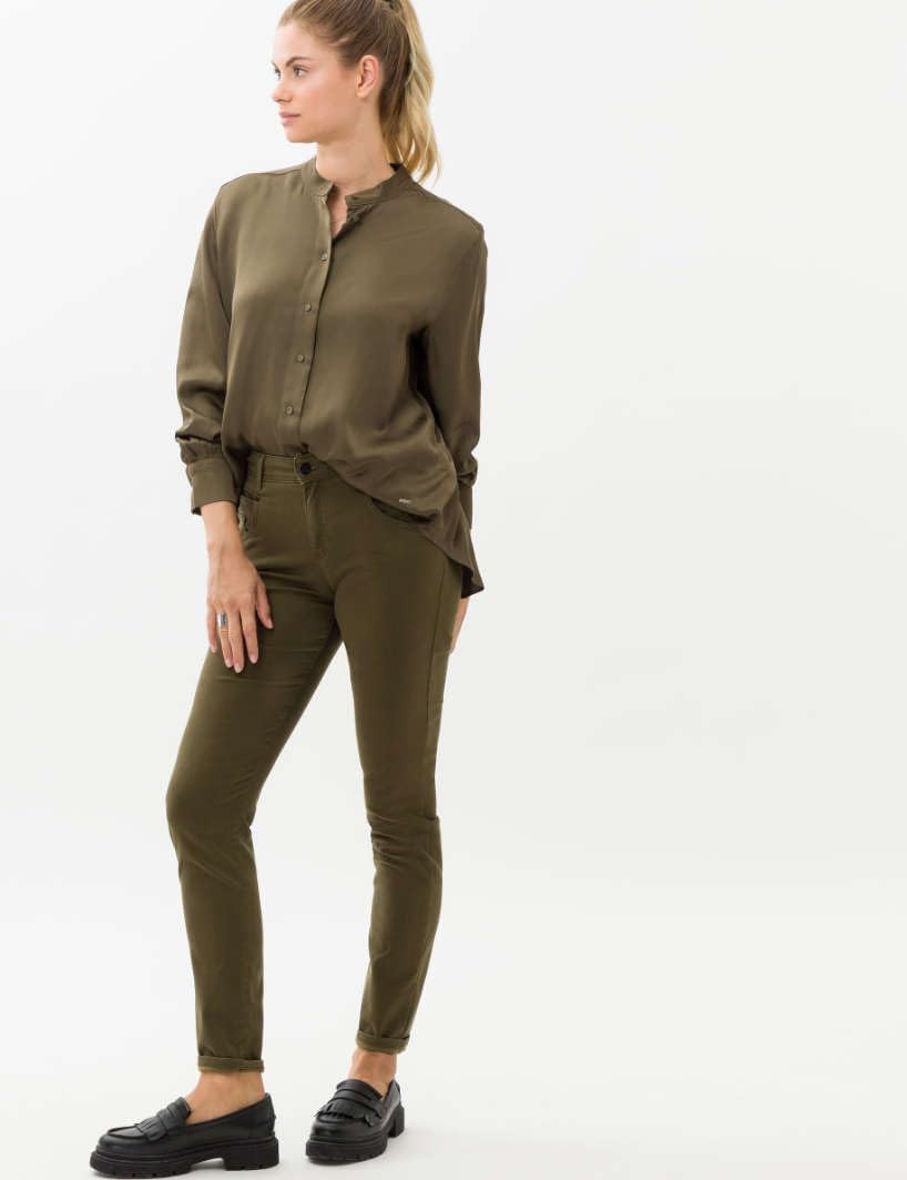 BRAX Damen Style Shakira Winter Dream Hose 25W / 32L Olive, 25W / 32L Olive