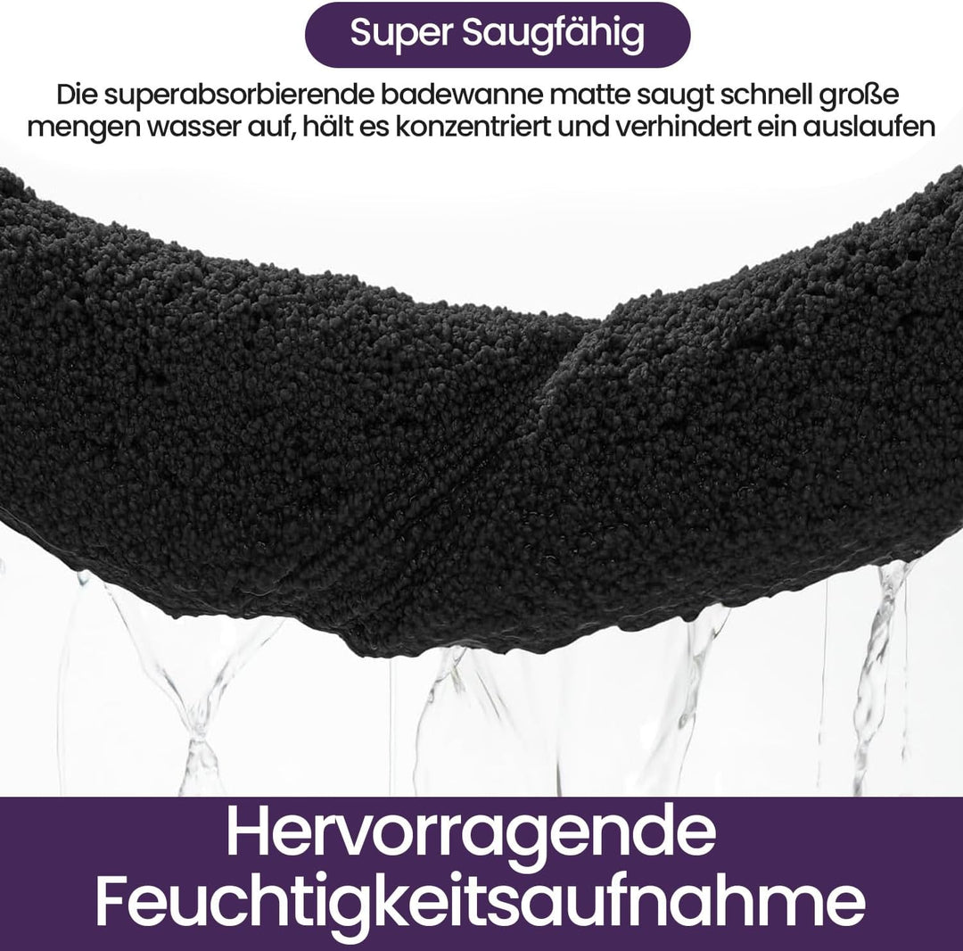 DEXI Badezimmerteppich 50 x 80 cm, Badteppich rutschfest Waschbar, weicher Badematte, Mikrofaser Abs