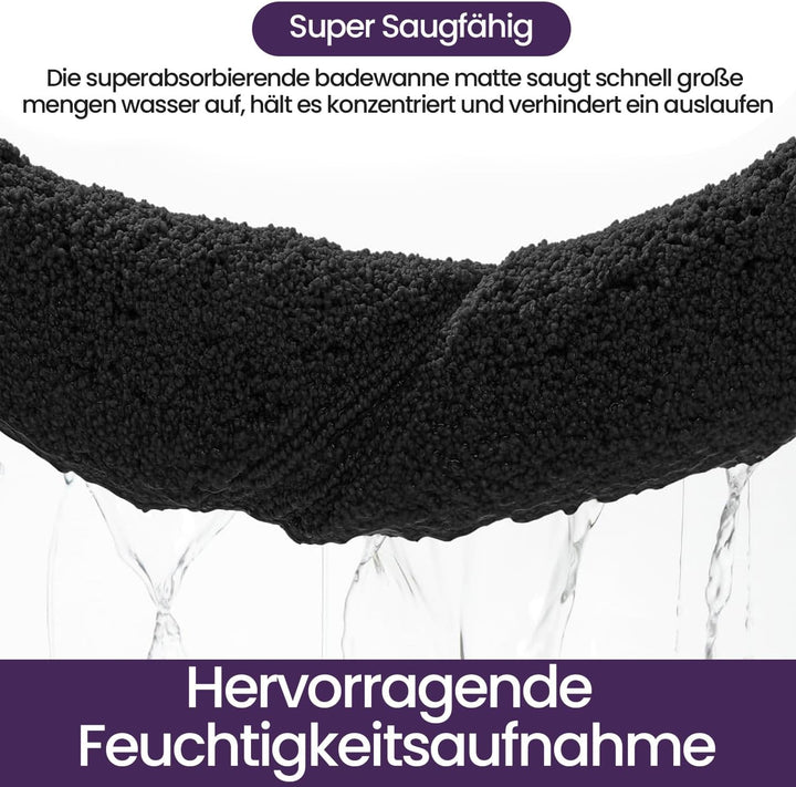 DEXI Badezimmerteppich 50 x 80 cm, Badteppich rutschfest Waschbar, weicher Badematte, Mikrofaser Abs