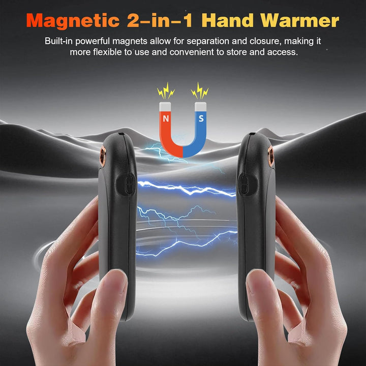 Handwärmer Wiederaufladbar 10000mAh, 2 Pack Elektrische HandWärmer mit LED Anzeige, Zweiseitige Heiz