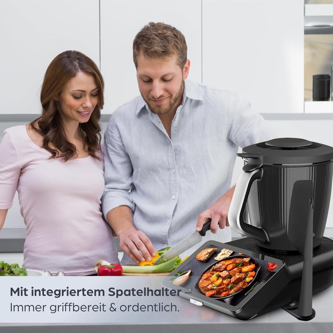 Gleitbrett für Thermomix TM7 – Rutschfestes, matt-schwarzes Kunststoff-Gleitbrett mit integriertem S
