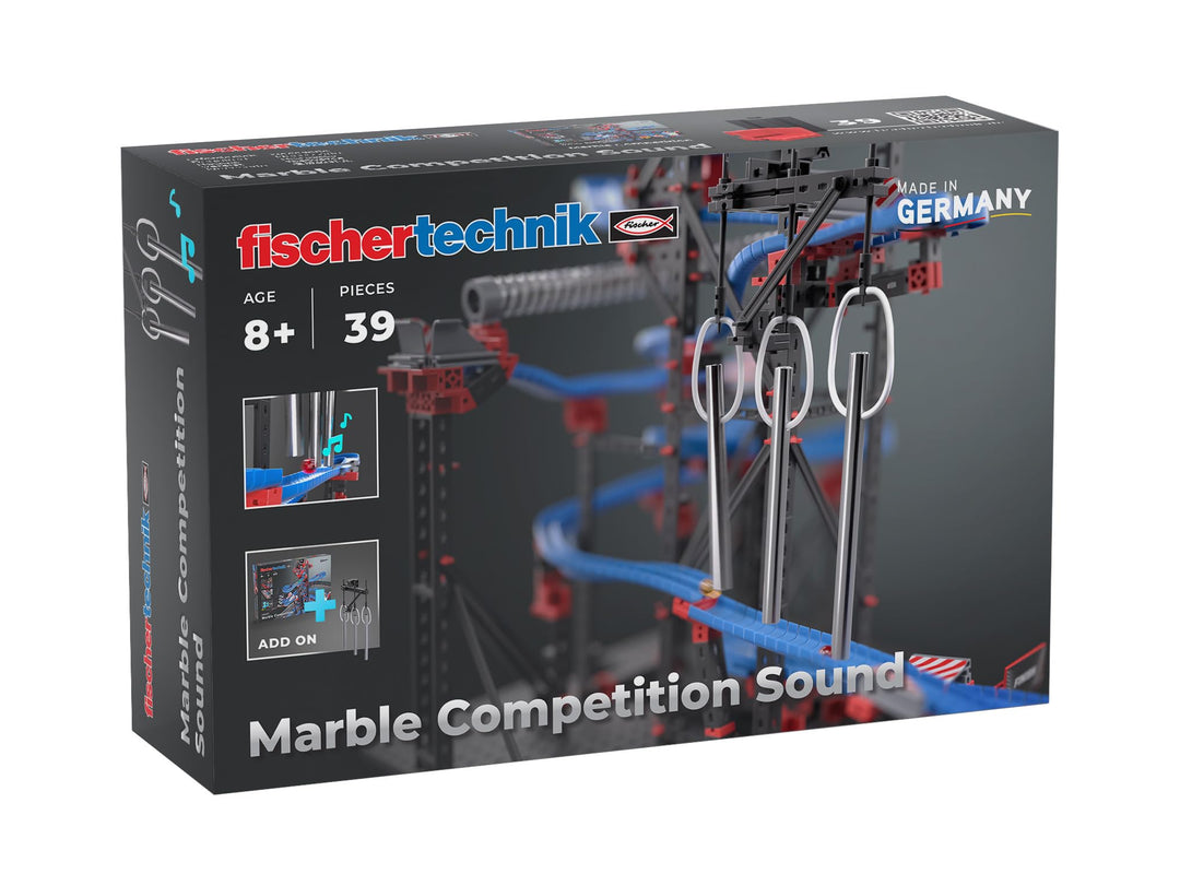 fischertechnik Marble Competition Sound 571899 – Murmelbahn-, Kugelbahn-Erweiterung, 3 Klangröhre, a