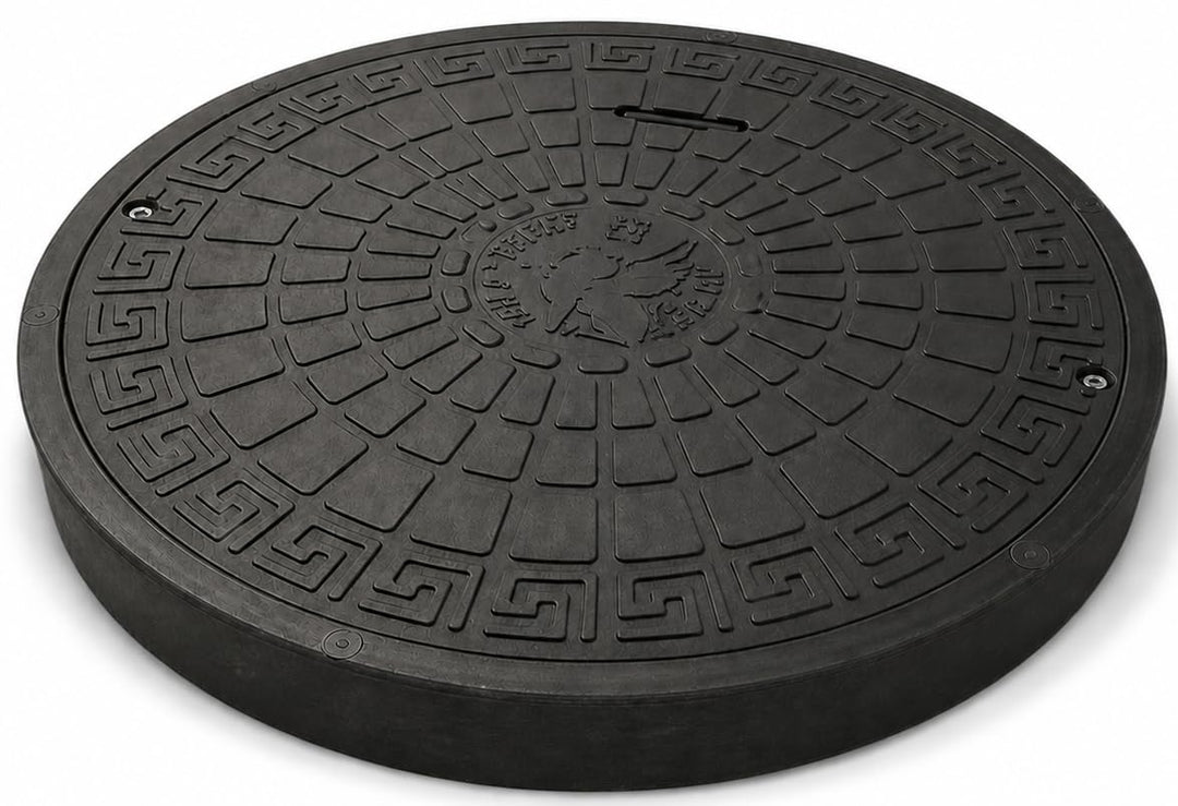 BABYLONPLAST Schachtabdeckung, Schachtdeckel DN615/730, 50 kN - Hochbelastbarer Kunststoff Kanaldeck
