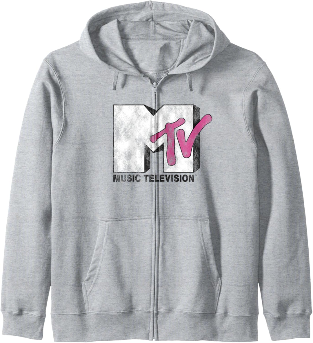 MTV Distressed White Logo Fill Kapuzenjacke