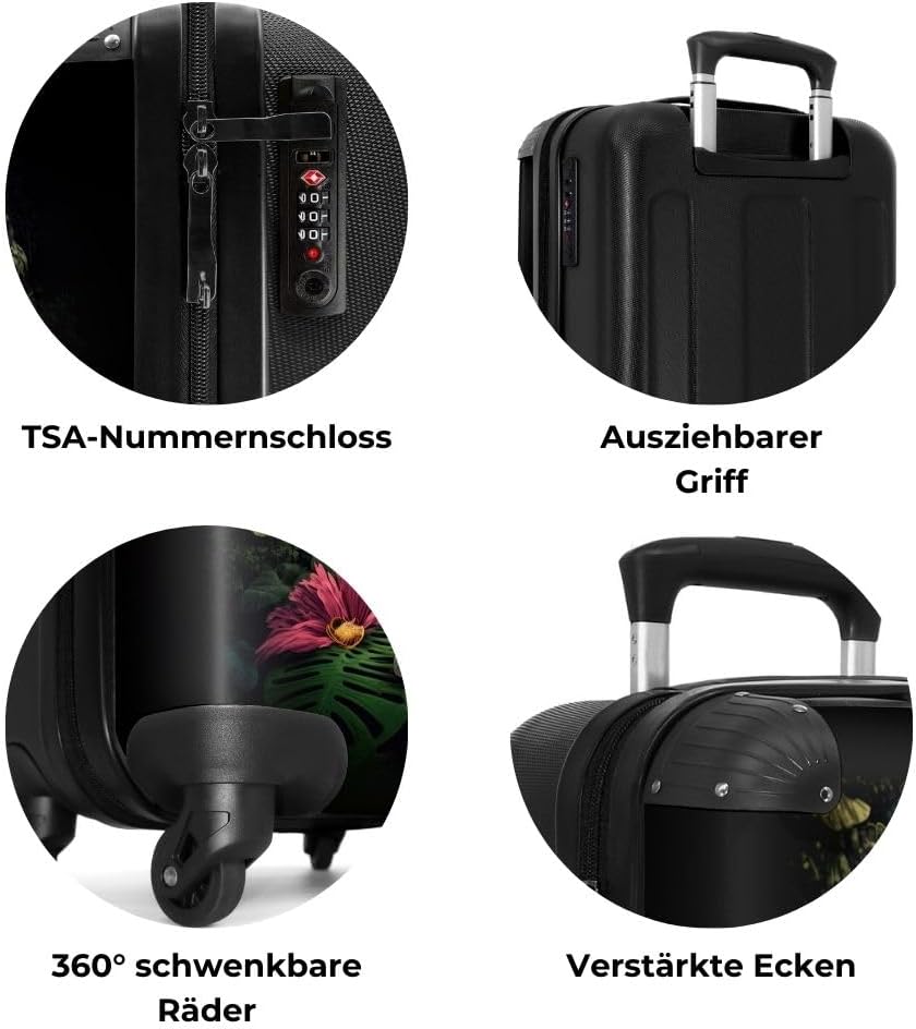 NoBoringSuitcases.com® Koffer Handgepäck Trolley Rollkoffer Kleine Reisekoffer mit 4 Rollen - Vogel