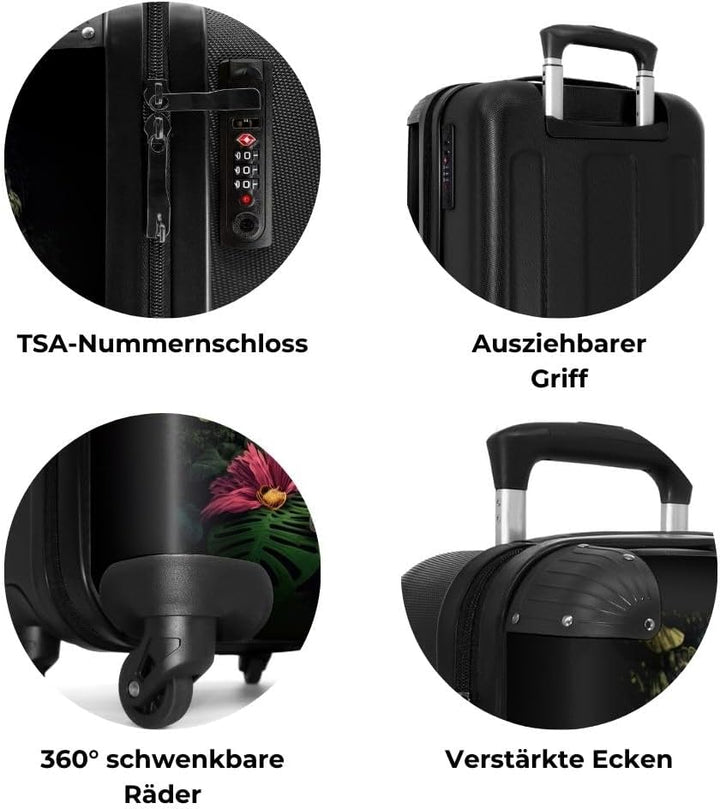 NoBoringSuitcases.com® Koffer Handgepäck Trolley Rollkoffer Kleine Reisekoffer mit 4 Rollen - Vogel