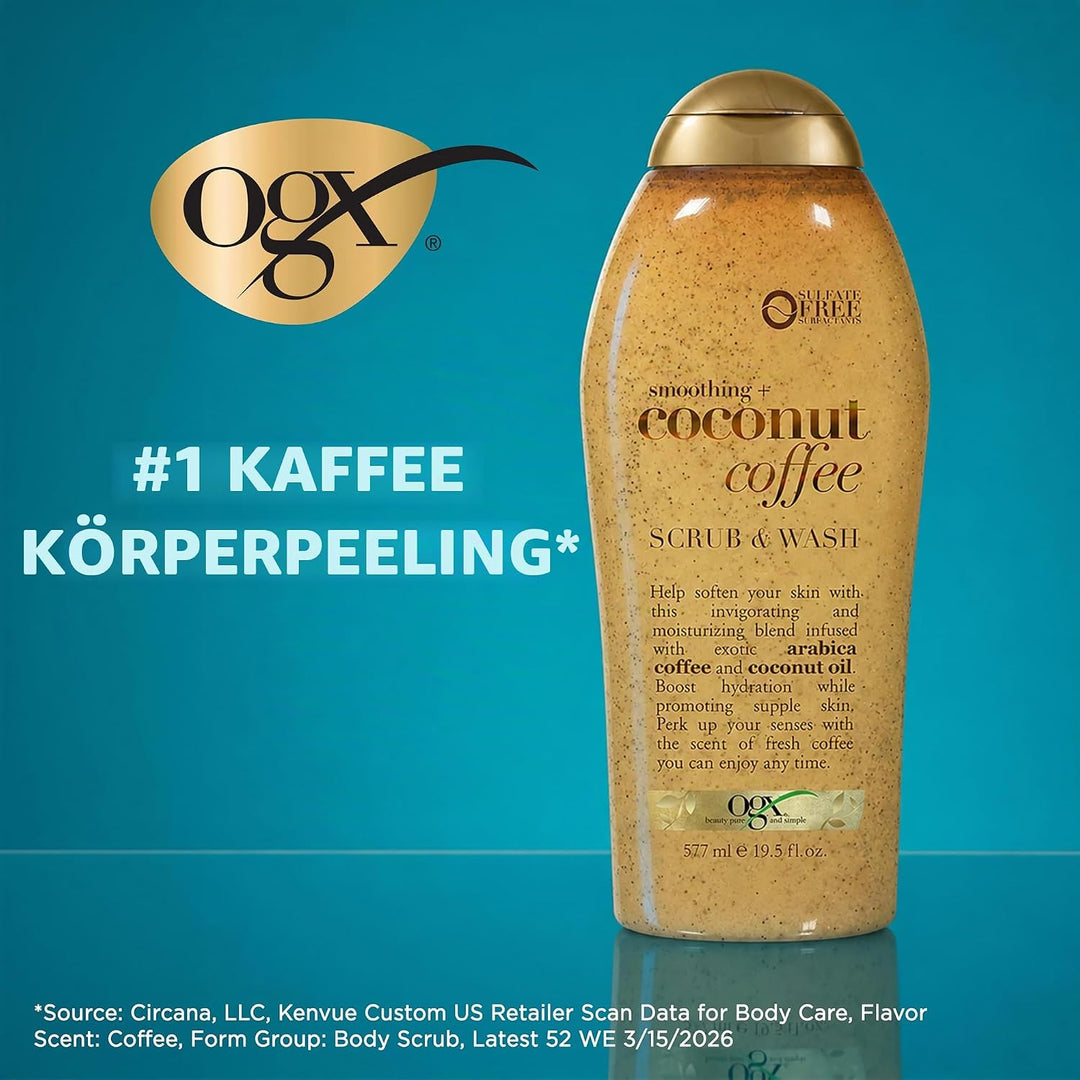 Ogx Coconut Coffee Body Wash - 19.5oz, 19.5 Oz Peeling, Peeling