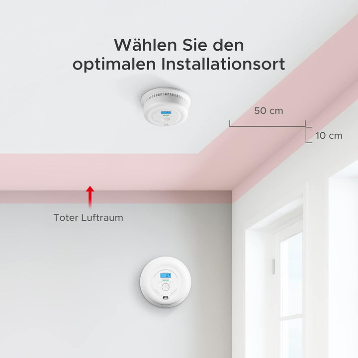X-Sense Rauch- und Kohlenmonoxid Melder mit LCD-Anzeige, Batterie mit 10 Jahre Lebenszeit, doppelsen