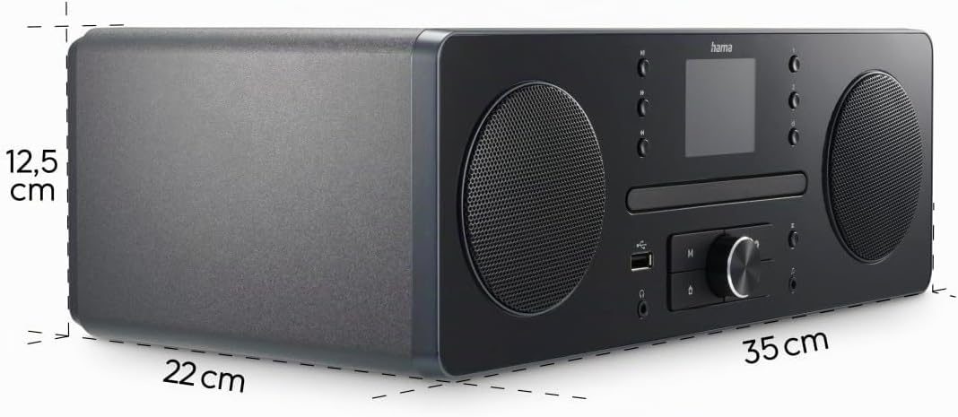 Hama Digitalradio DR1560CBT, DAB+/FM/CD/Bluetooth® RX, Schwarz