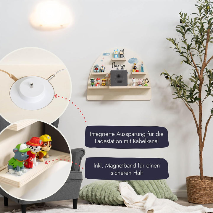 Geschenkfreude Personalisiertes Toniebox Wandregal Kinder - REH