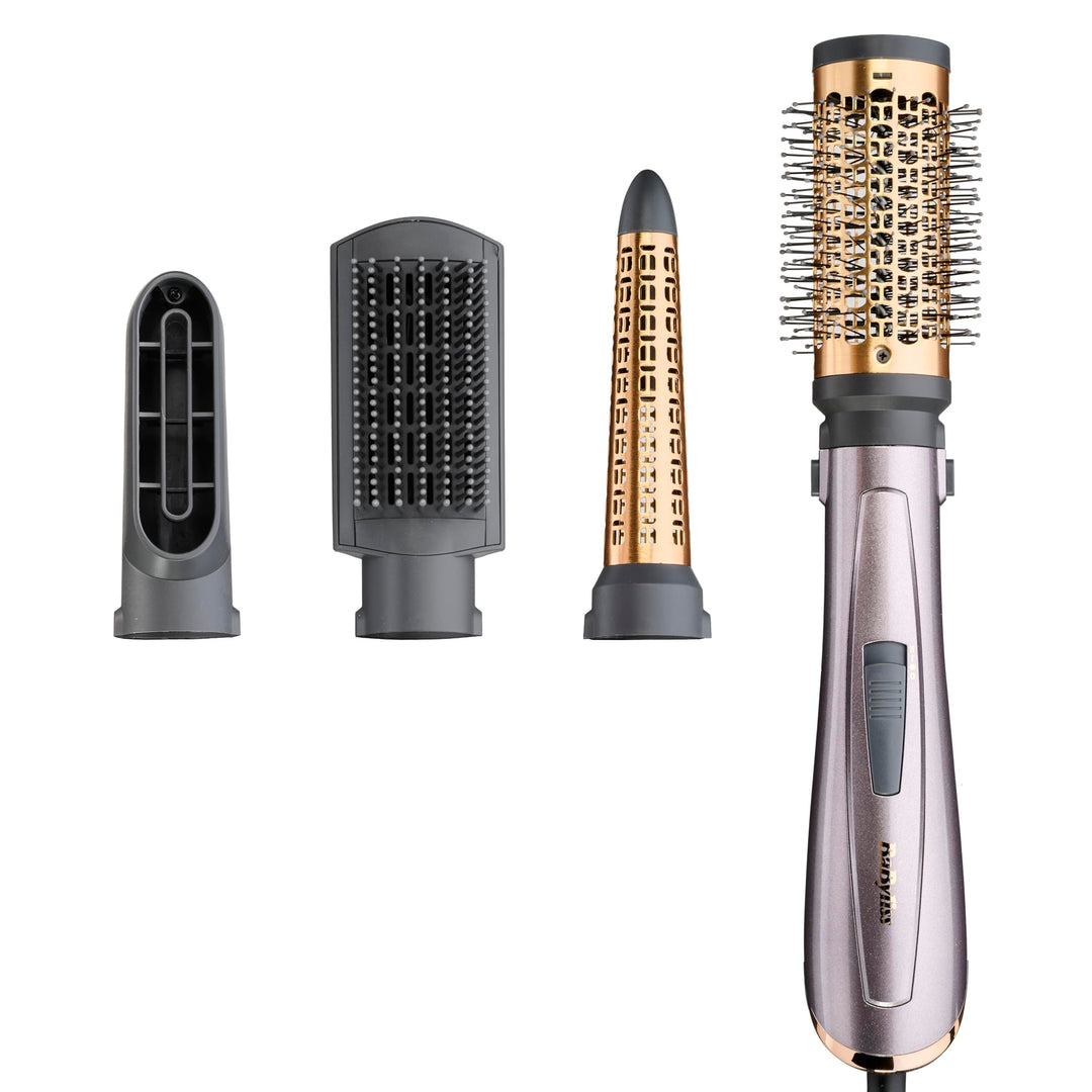 BaByliss Air Style 1000 Warmluftbürste mit 4 Aufsätzen zum Trocknen, Locken, Glätten und für Volumen