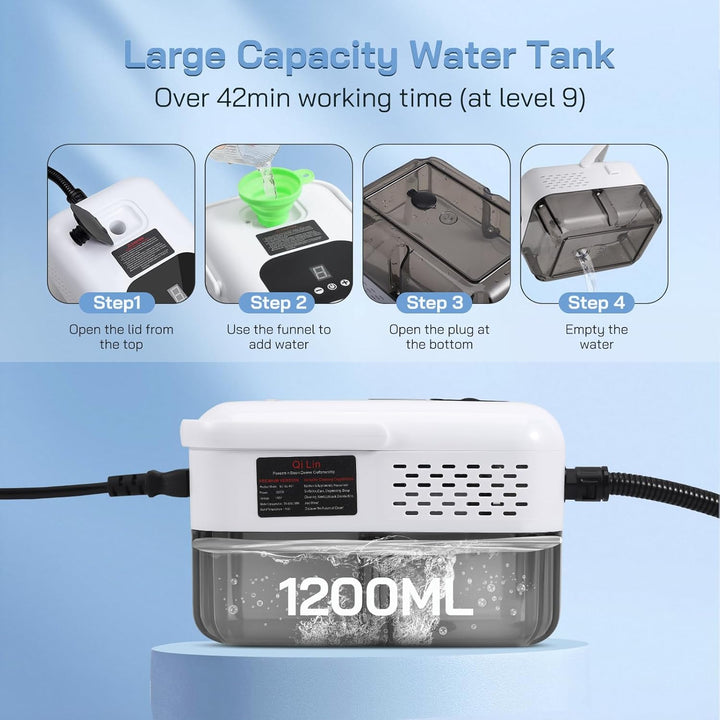 Dampfreiniger, 2500W Handheld Dampfreiniger mit 6 Zubehör, 1200ml Wassertank, 9 Dampfstufen für Küch