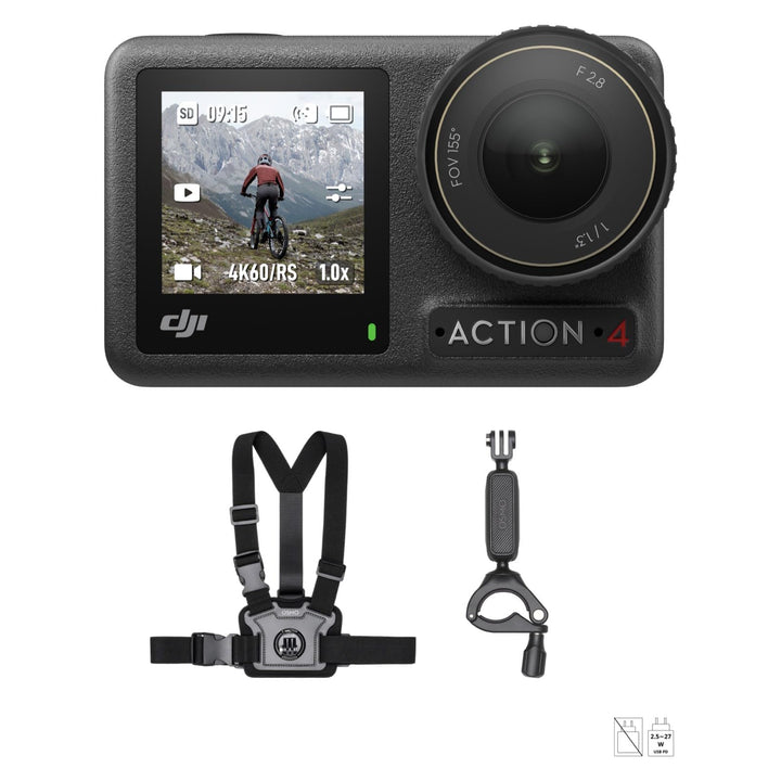 DJI Osmo Action 4 Motorrad- und Mountainbike-Combo – Erstelle hochwertiges 4K/120fps Filmmaterial mi