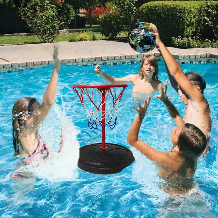 Schwimmbecken-Basketballkorb, Schwimmender Kunststoff-Metall-Basketballkorb mit 35 Cm Höhe, Tragbare