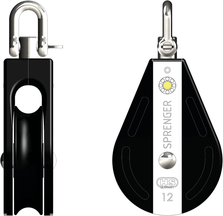 Sprenger S-Block Gleitlager Seilzug (Umlenkrolle) 12 mm - 1 Seilrolle, Wirbel Flaschenzug