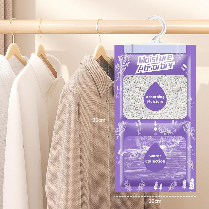 OMECO Hängender Luftentfeuchter Beutel, Einweg Schrank Entfeuchter, 10 Packungen x 230g Moisture Abs