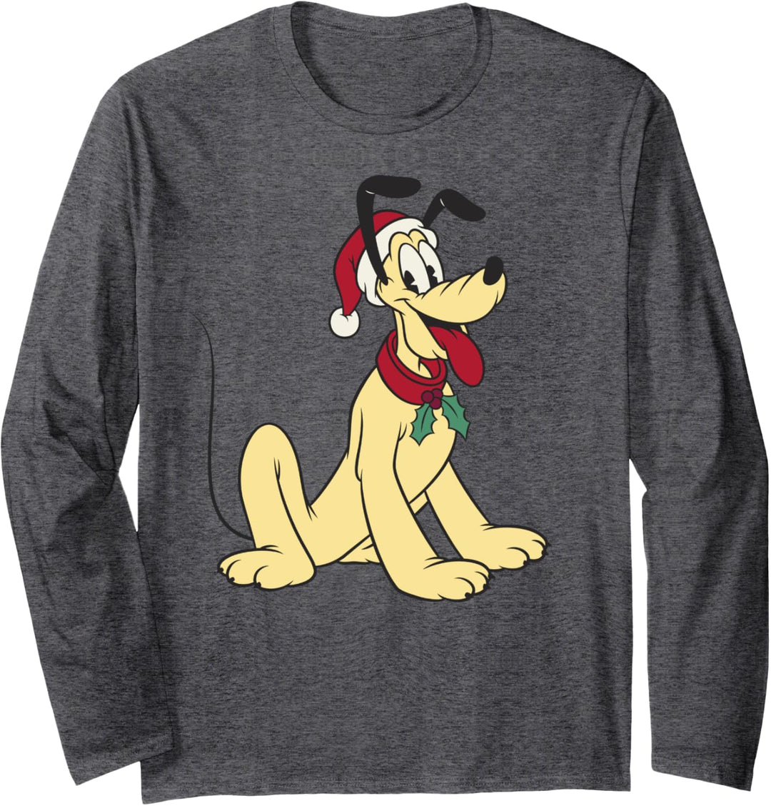 Disney Mickey And Friends Weihnachten Pluto Santa Hat Langarmshirt