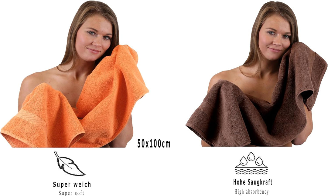 Betz 10-TLG. Handtuch-Set Premium 100% Baumwolle 2 Duschtücher 4 Handtücher 2 Gästetücher 2 Waschhan
