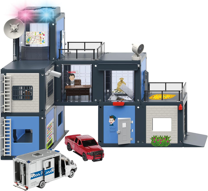 siku 5510, Polizeistation, Kunststoff, Multicolor, Light & Sound, Inkl. 2 Fahrzeugen und Zubehör, Vi