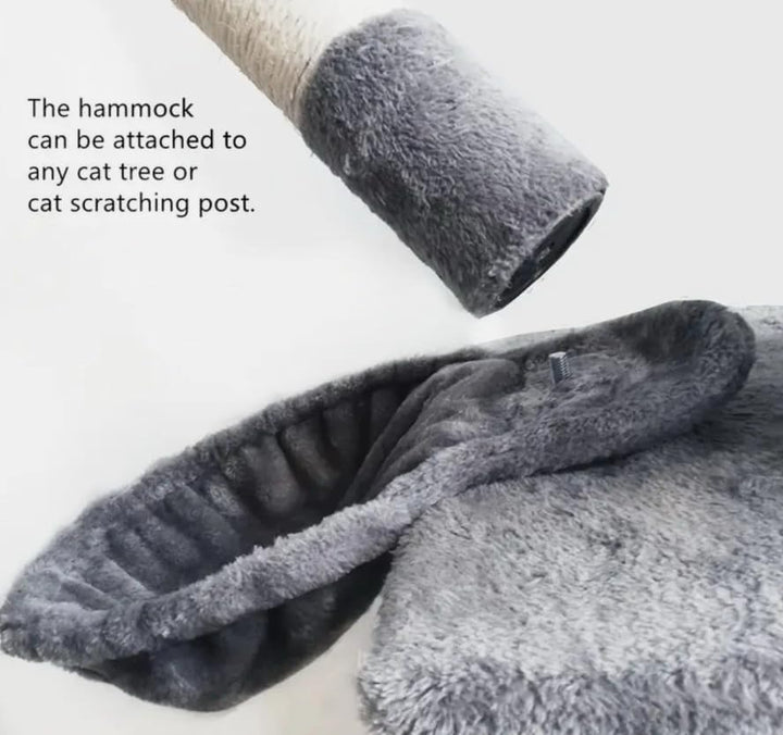 Liegemulde Katzenkorb Katzenhängematte für Kratzbaum aus Weichem Plüsch grau Ø40 cm – XL Katzenmulde