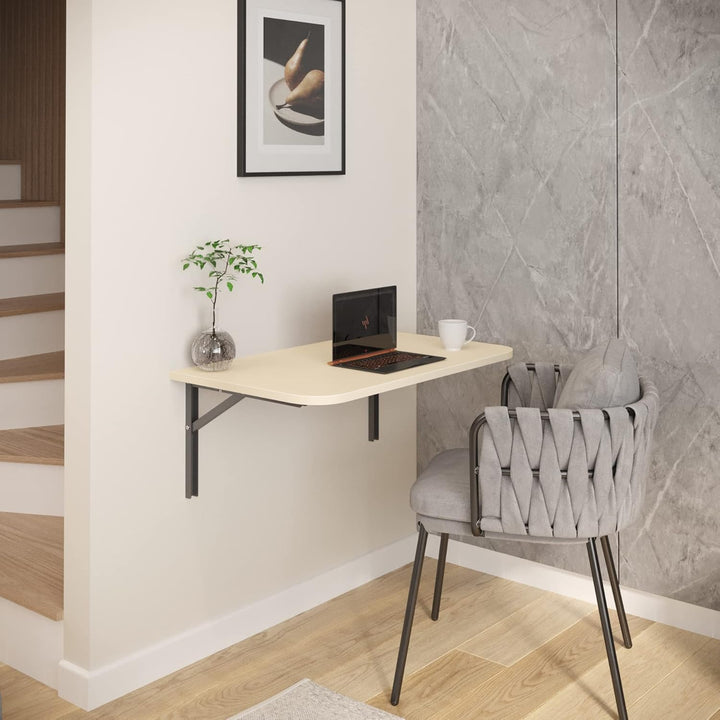 AKKE Klapptisch Wandklapptisch Esstisch - Klappbar Faltbar Platzsparend - Abgerundete Ecken - 80cm x