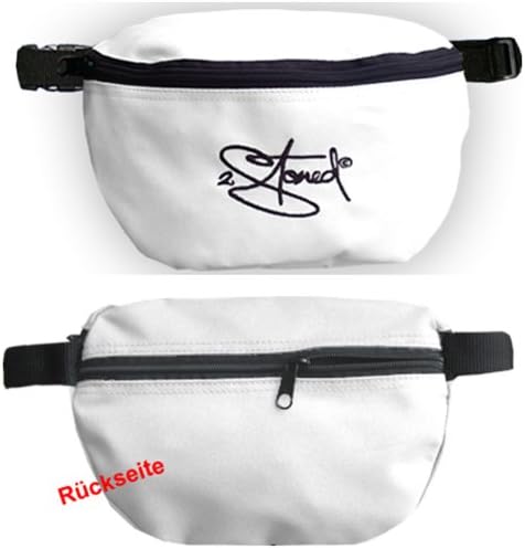 2stoned Hüfttasche Bauchtasche mit Stick Classic Logo in Weiss für Erwachsene und Kinder, Weiss