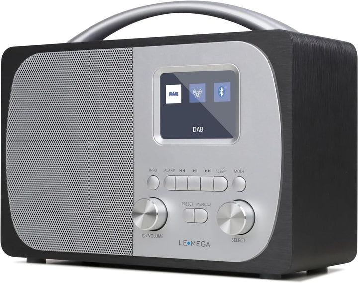 LEMEGA DR5 Tragbares DAB/DAB+ Digitalradio,Radio Holz mit Bluetooth,UKW-Radio für die Küche oder das