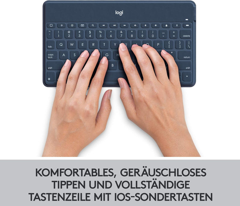 Logitech Keys-to-Go Kabellose Tablet-Tastatur, Bluetooth, iOS-Sondertasten, Ultraleicht & Geräuschlo