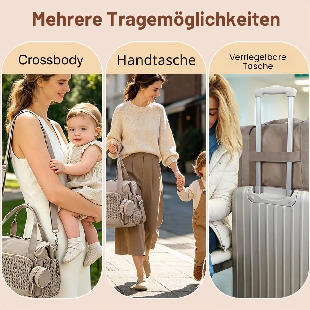 FARYODI Baby Wickeltaschen, Multifunktionale Wickeltasche für Mütter, Grosse Windeltasche mit verste