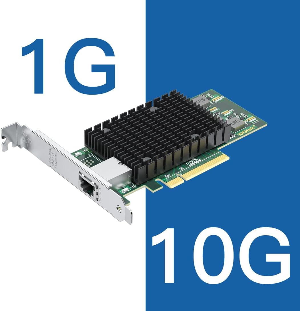 H!Fiber.com 10G Ethernet Netzwerk-Karte,RJ45 NIC,10GbE CNA,funktional kompatibel zu X540-T1,mit Inte