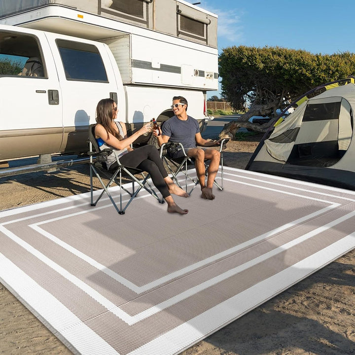 Outdoor Teppich Wetterfest Weiche 180x270cm Beige Kunststoff Picknickdecken Wasserfest Reversible Ca