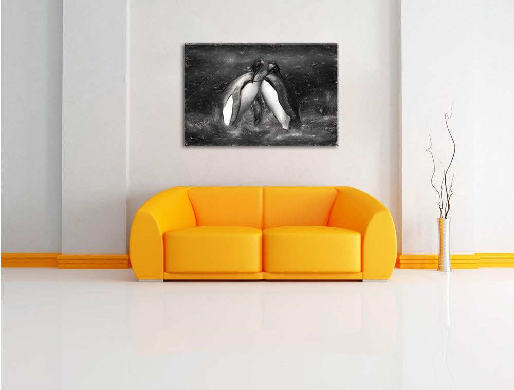 Pinguine in der Antarktis als Leinwandbild/Grösse: 100x70 cm/Wandbild/Kunstdruck/fertig bespannt, 10