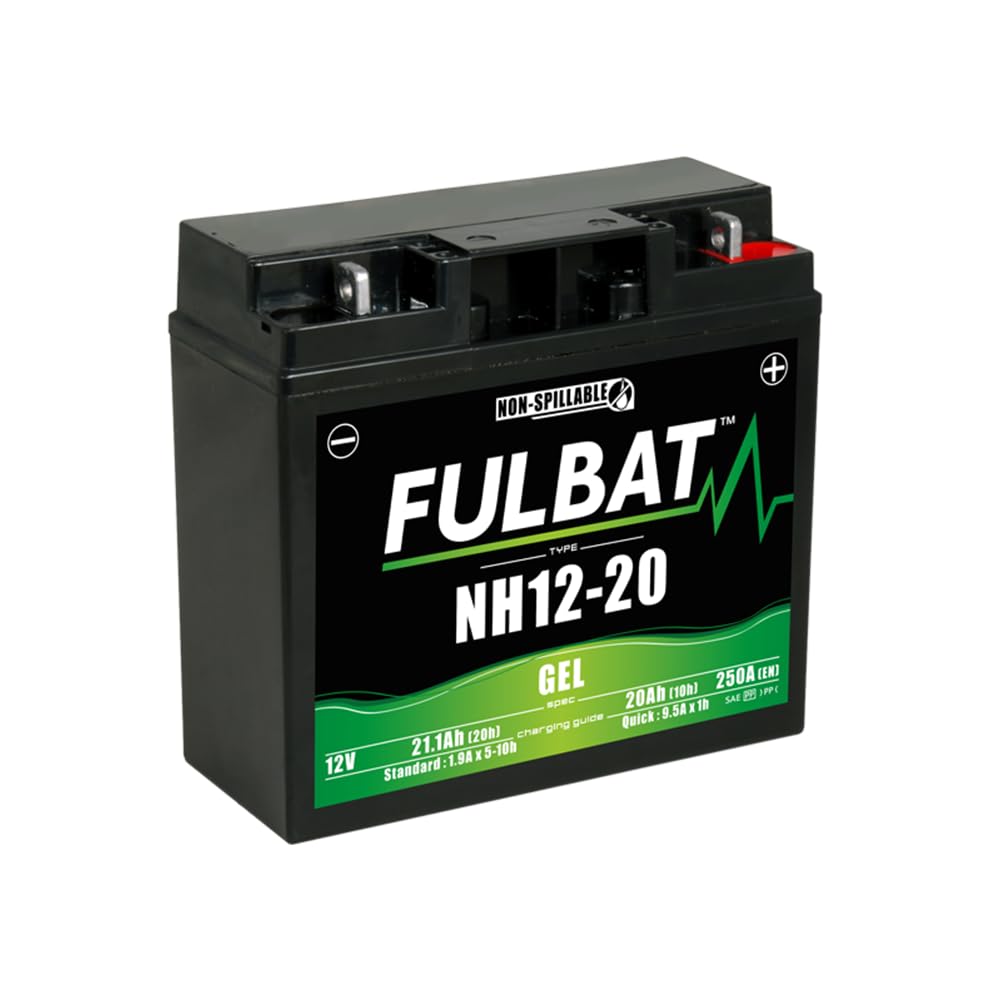 Fulbat - Rasenmäher Batterie/Gel Motorradbatterie NH1220/SLA12-20 12V 20Ah