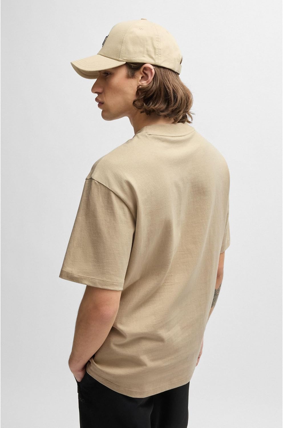 HUGO Herren Dapolino Relaxed-Fit T-Shirt aus Baumwolle mit Logo-Print XXL Beige281, XXL Beige281