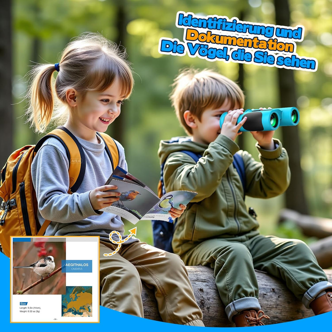 Fernglas Kinder Vergrösserung 8X21, Geschenke Junge Mini Fernglas Kinder Spielzeug ab 3-12 Jahre, Ou