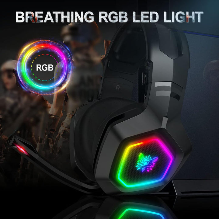 Eacam ONIKUMA K10 RGB-Gaming-Headset mit Mikrofon, Kabelgebundene Kopfhörer mit Geräuschunterdrückun