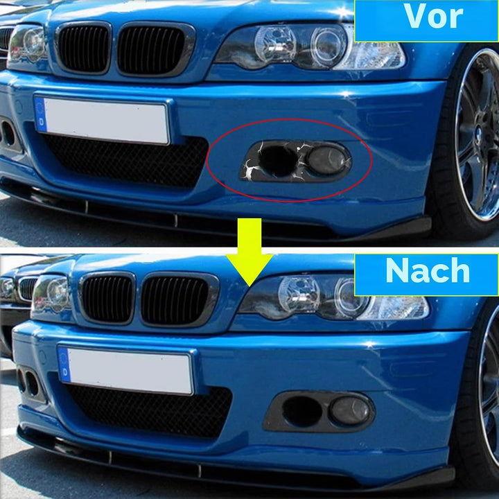 2 PCS Kompatibel mit BMW 3er E46 M3 Nebelscheinwerfer Gitter 2001-2006 NebelscheinwerferRahmen E46 M