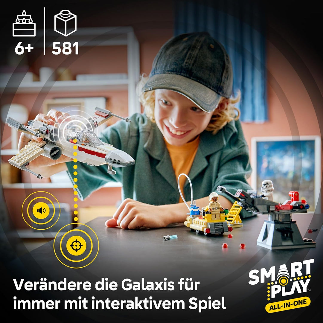 LEGO Star Wars 75423 SMART Play: Lukes Rot Fünf X-Wing - Interaktives All-in-1 Spielset mit SMART Br