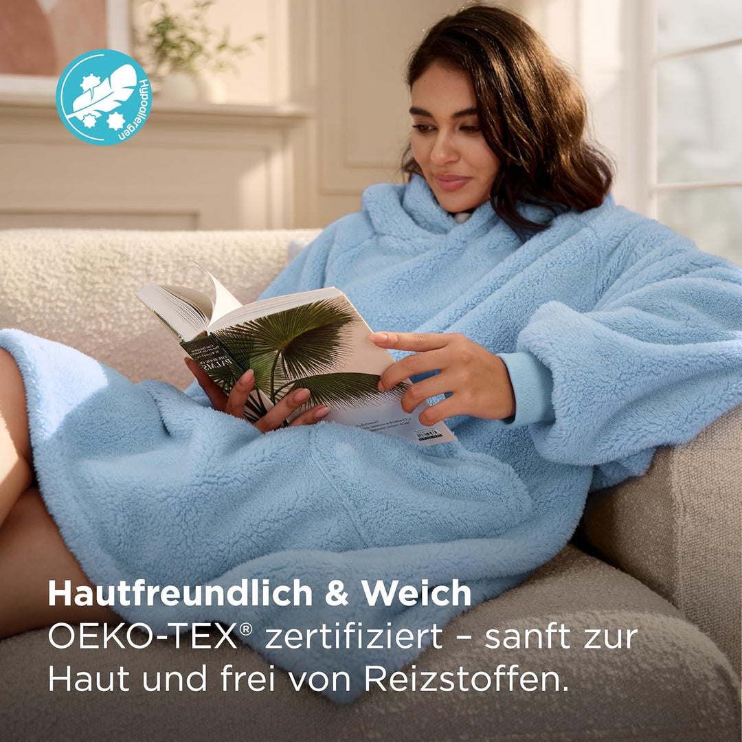 BEDSURE Hoodie Decke mit Ärmeln Deckenpullover - Tragbare Decke zum Anziehen als Geschenke für Fraue