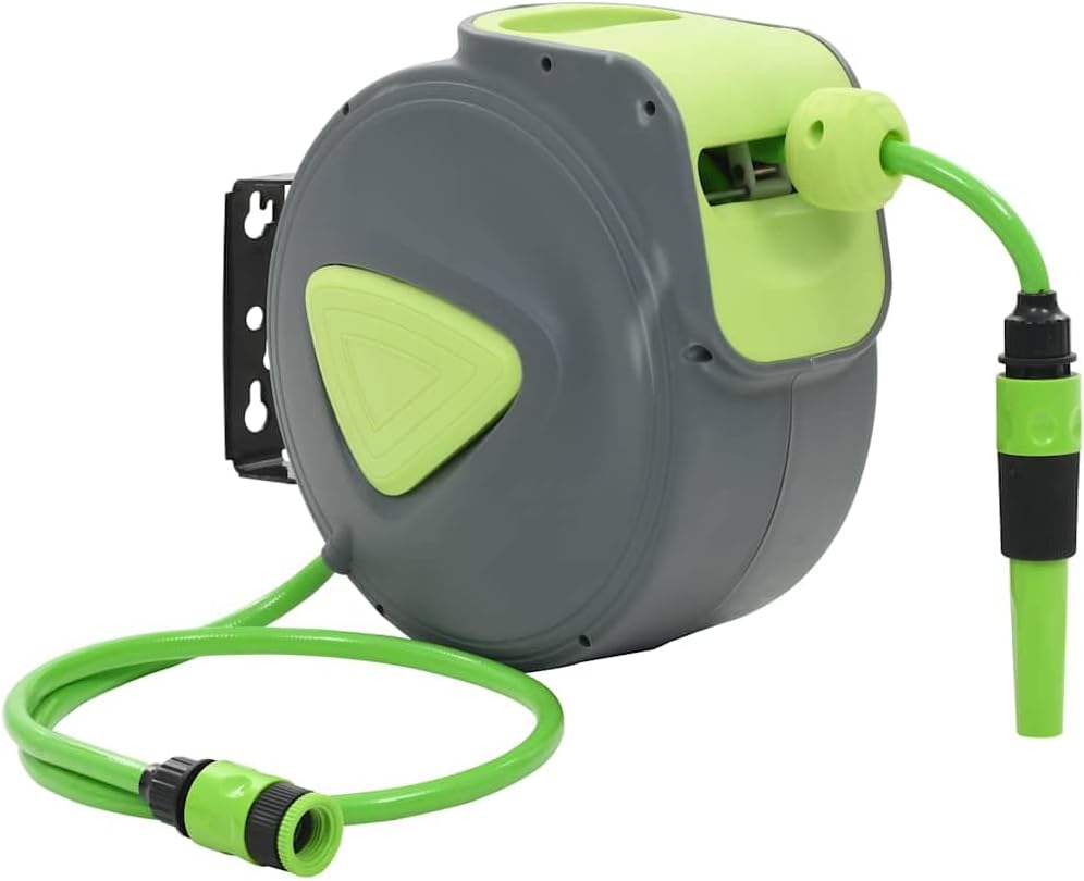 vidaXL Automatische Wandtrommel, einziehbarer Schlauch, 10 + 1 m, Garten, Bewässerung 10 m (sortie)