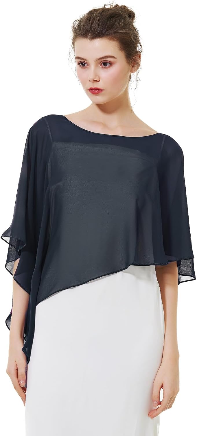 BEAUTELICATE Damen Chiffon Schal Stola Eleganten Cape Umhang für Braut Sommer Hochzeits Festliche Ab