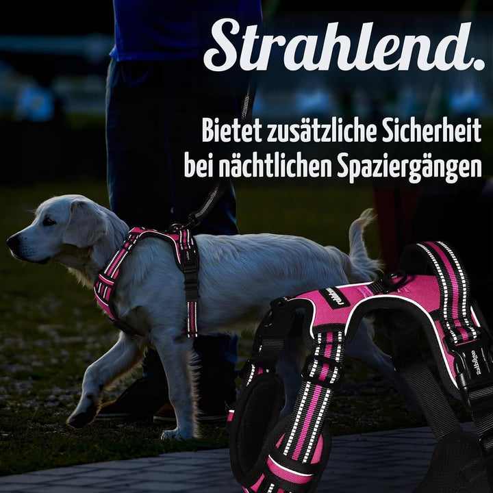 rabbitgoo Hundegeschirr Grosse Hunde, Verstellbare Geschirr Hund ohne Zug &amp; Würgen, Anti Zug hundege