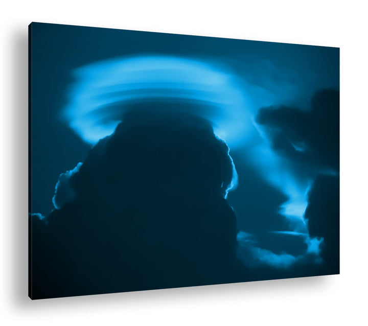 deyoli roter Himmel mit Wolken Format 80x60 Effekt: Monocrome Blau als Leinwandbild, Motiv fertig ge