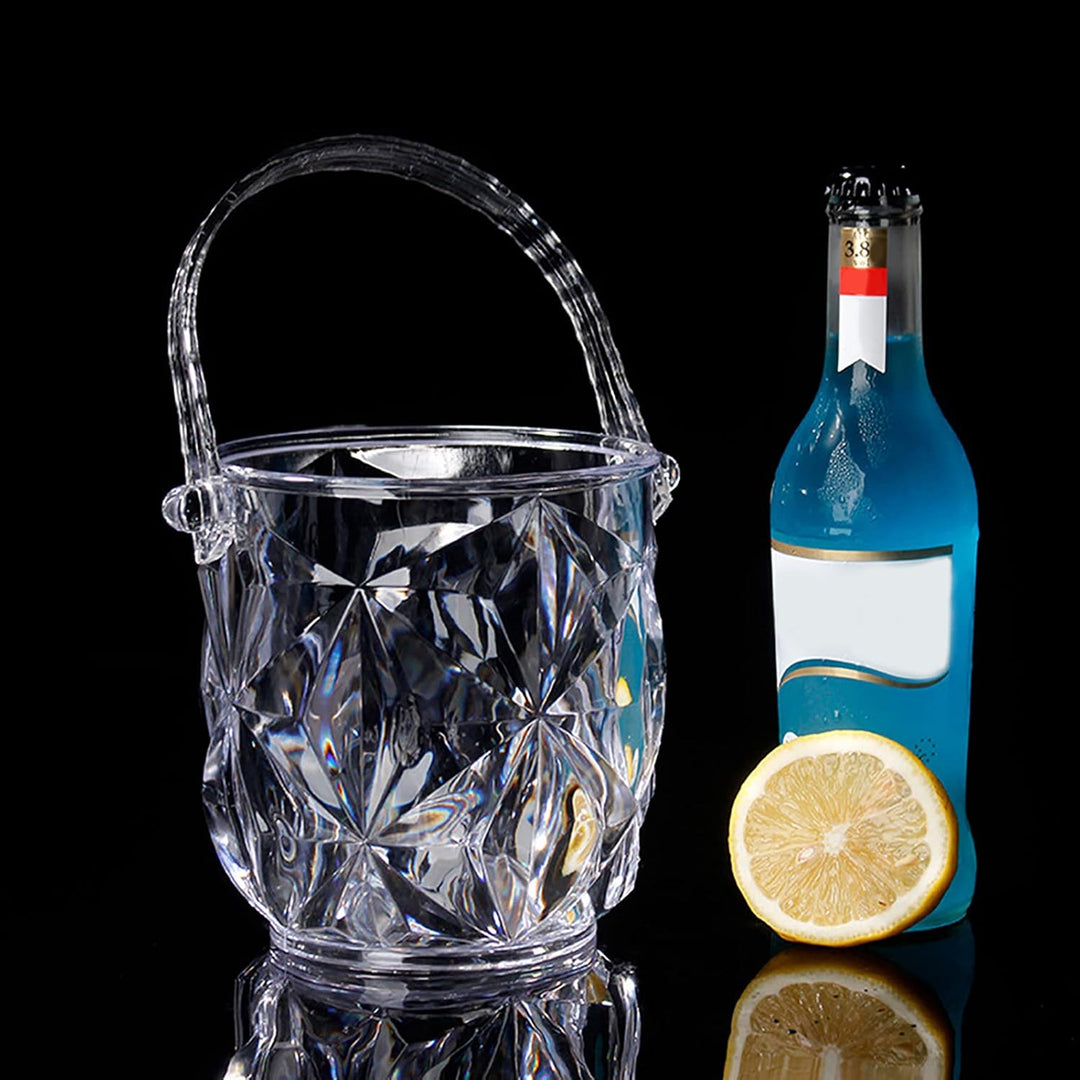 Kristall-Eiskübel, Kleiner Transparenter Eiswürfelbehälter aus Acryl Für Den Haushalt, Champagner, B