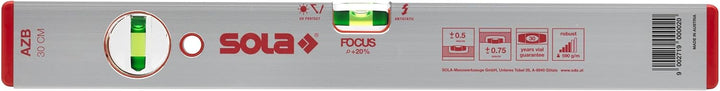 Sola 1010301 Alu-Wasserwaage "AZB 30" cm in rot 300 mm, 300 mm