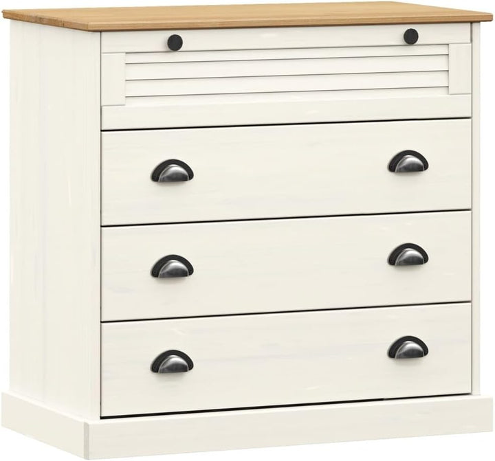 Festnight Kommode Mit Schubladen VIGO Kommode Weiss Schlafzimmer 80x40x76 cm Holzschrank Sideboard W