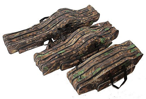 KANANA Angeltasche Rutentasche Rutenfutteral Angelkoffer Anglertasche Tasche (3fach) 120cm