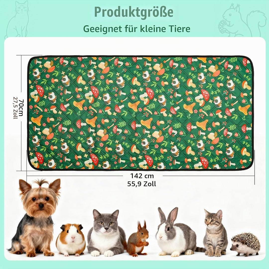 2 Stück PIPI Pads 142x70cm für Meerschweinchen, wasserdichte &amp; rutschfeste Unterlage mit 4 Lagen, su